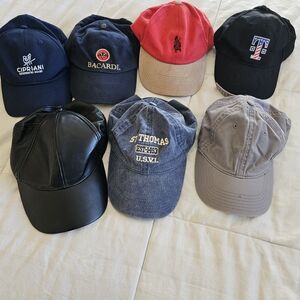 Assorted Baseball Caps - Cipriani, Bacardi, St. Thomas, Texas Rangers